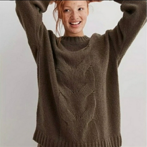 Aerie 🐑 Wool Blend Oversized Happy Place Cable - Picture 5 of 8
